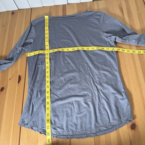 Cloudveil Women's Merino Wool Blend Baselayer Grey Long Sleeve SMALL HOLE size L - Picture 3 of 12